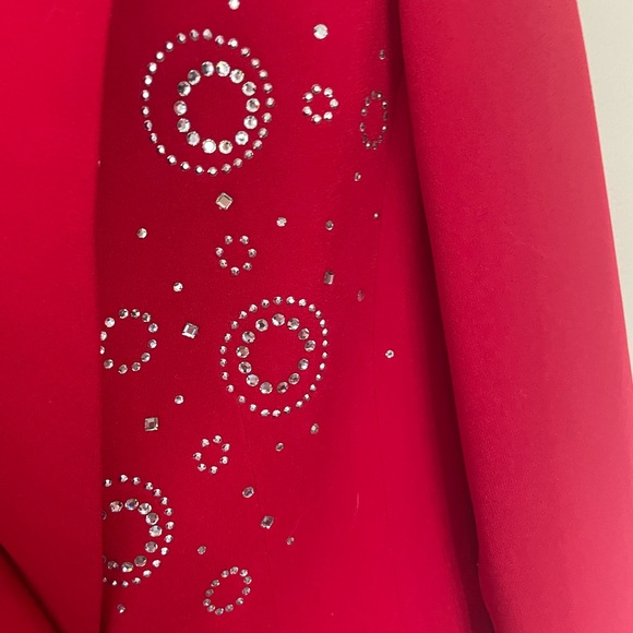 Eva Polini Couture - Blazer - Jacket w/rhinestones -red slightly longer jacket 6 - Picture 5 of 7
